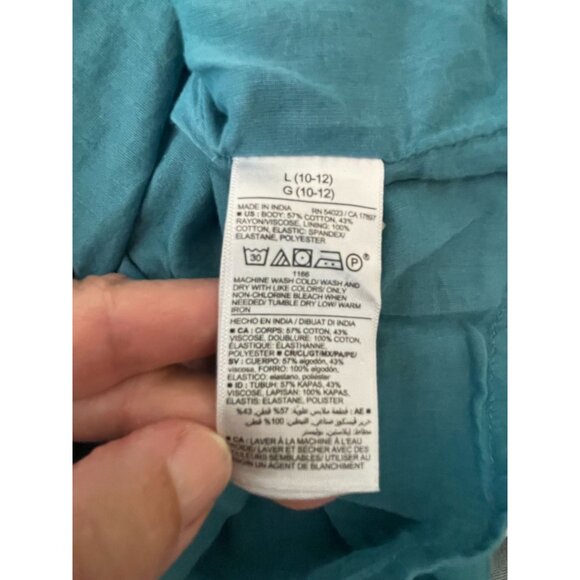 Vintage Y2K Old Navy Teal Smocked Dress With Ruffle Straps & Skirt Cottagecore - Picture 12 of 12